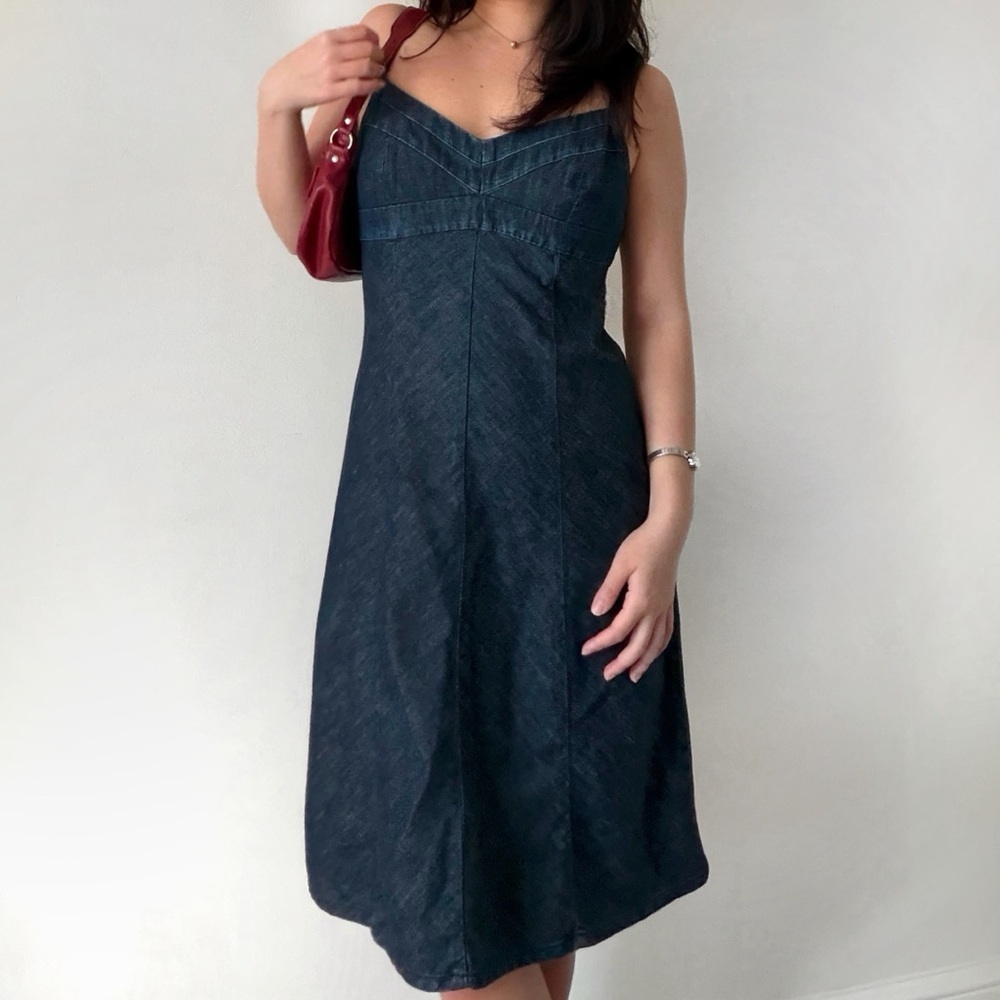 Elegant Denim Blue Dress